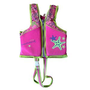 Girls Kid Swimschool Premium Jacket Life Preserver Level2 Swim Trainer UPF50 4-6